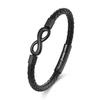 Stainless Steel Geometric Mens Bracelet Vintage Leather Wrap Cuff Cycling Outdoor Adventure