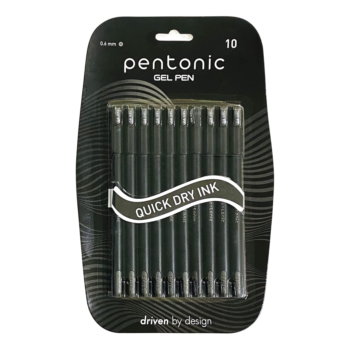 

Pentonic 0.6 mm Gel Pen Blister Pack Black Ink for Office, Home & School | Pack of 1 X 10pcs Smooth Writing Pens