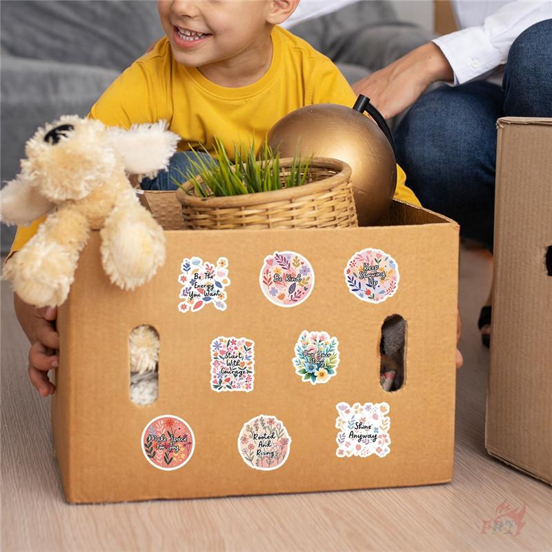 50Pcs/Set Flowers Healing Phrase Stickers DIY Fashion Waterproof Doodle Decals Stickers