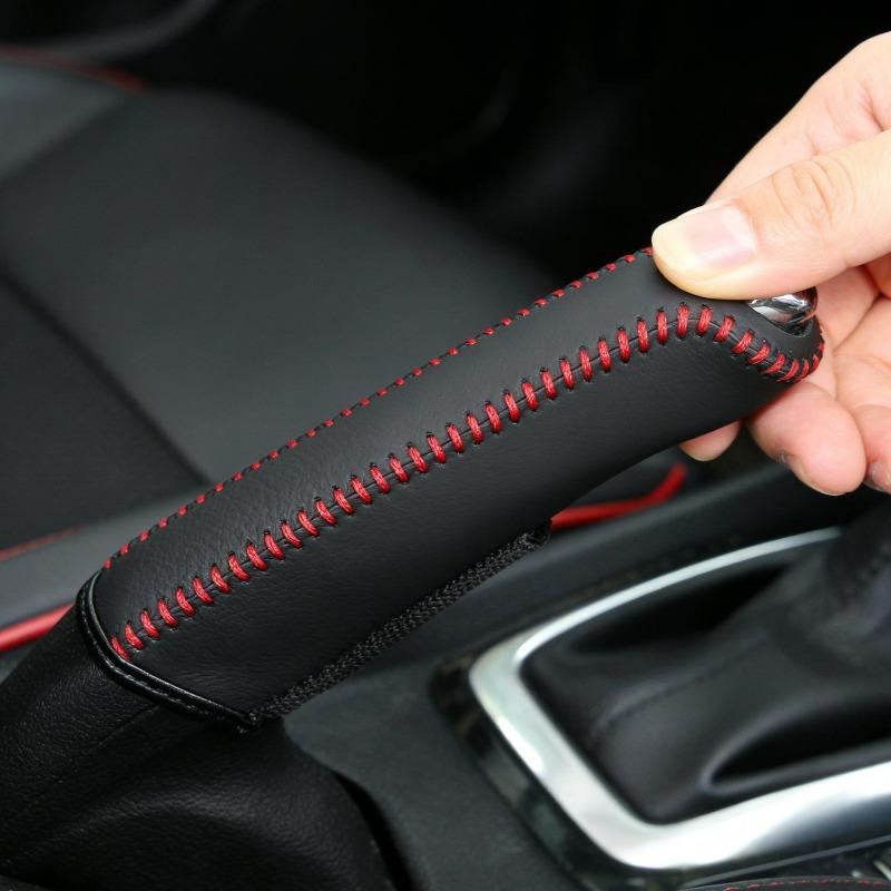 Handbrake Sleeve Genuine Leather Handbrake Grips for Mazda 6 Natural Leather Cover on The Handbrake Car Accessories Interior