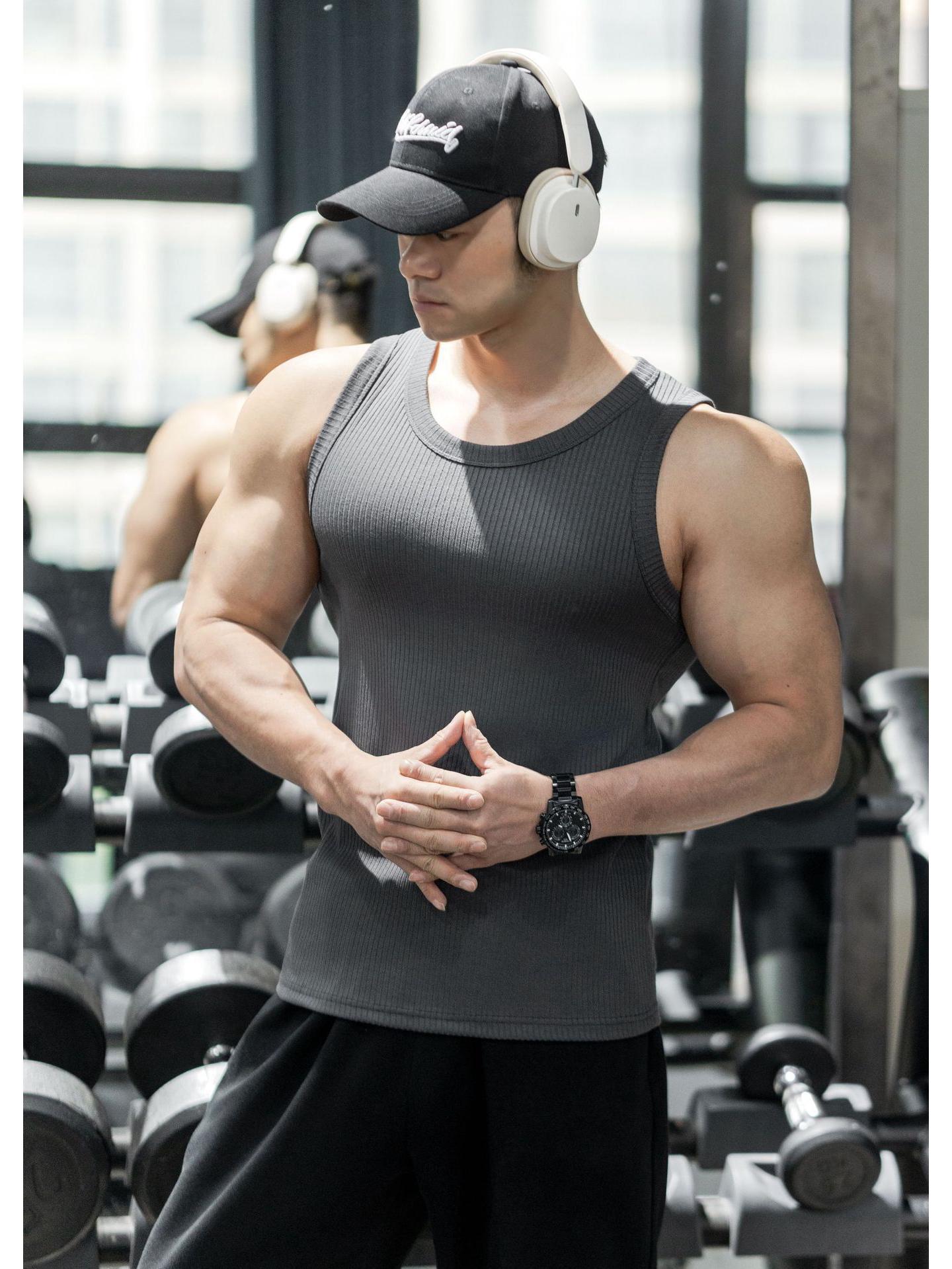 

Мужская безрукавка 300 г из плотной ткани для летних видов спорта, повседневного фитнеса и тренировок; Доступен настраиваемый логотип. XXL серый