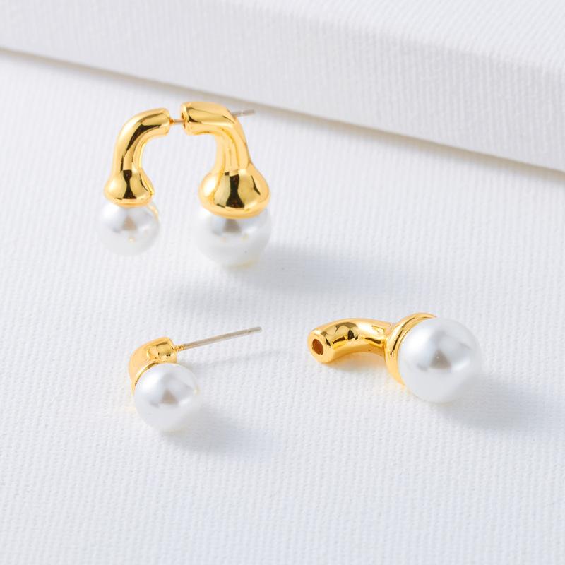 

Blogger нишевый дизайн чувство натуральный черный агат серьги жемчуг простой универсальный милый крутой два носить серьги-гвоздики