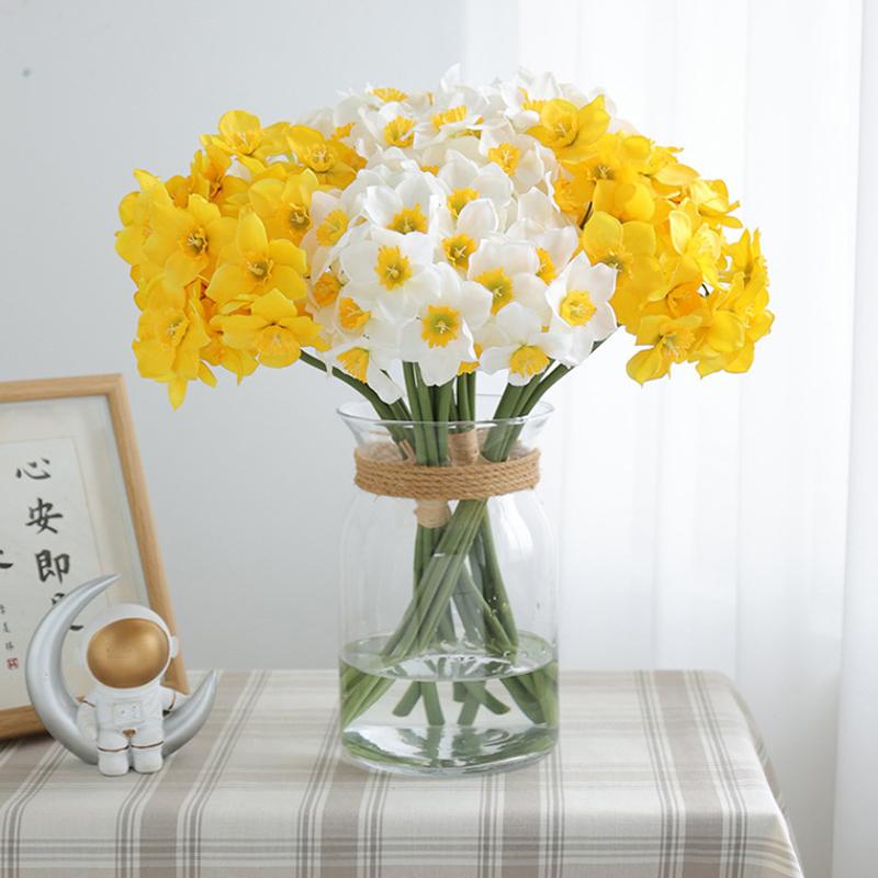 Pastoral Style Daffodil Bouquet Artificial Flowers Living Room Decoration Table Flowers Interior Decoration