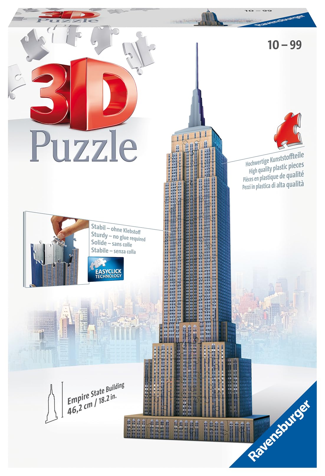 

Ravensburger 3D Puzzle, Empire State Building, 216 Pieces, Finished Size: 47cm Tall, 12553 1, Ages 12+ [Puzzle, 3D Puzzle, Gift (Birthday/Christmas)]