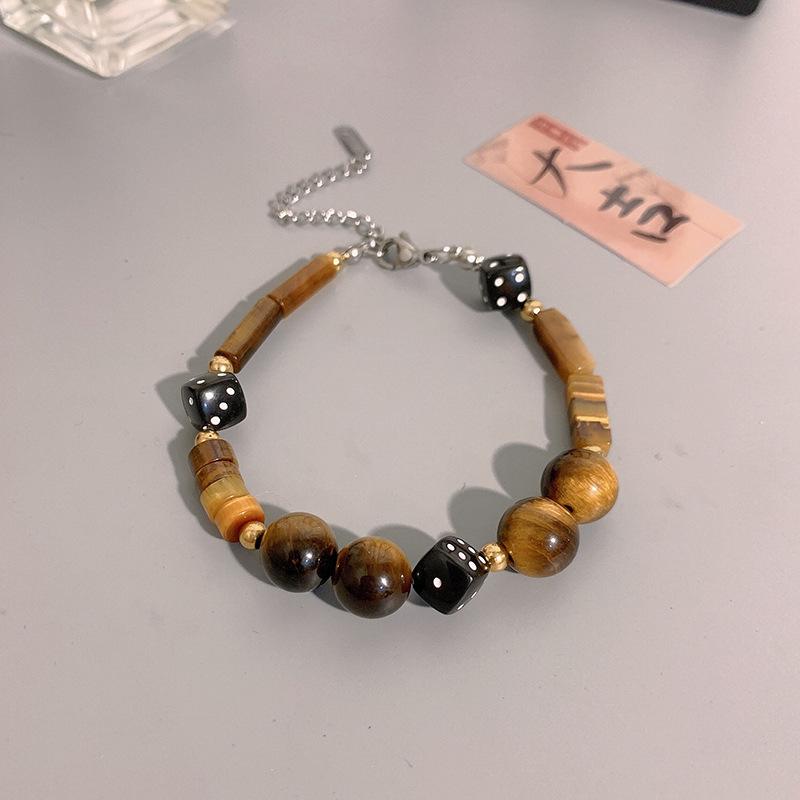 JYL TS Bracelet  Eye Style Enhances Insight & Stability Dice tiger eye испанские синий