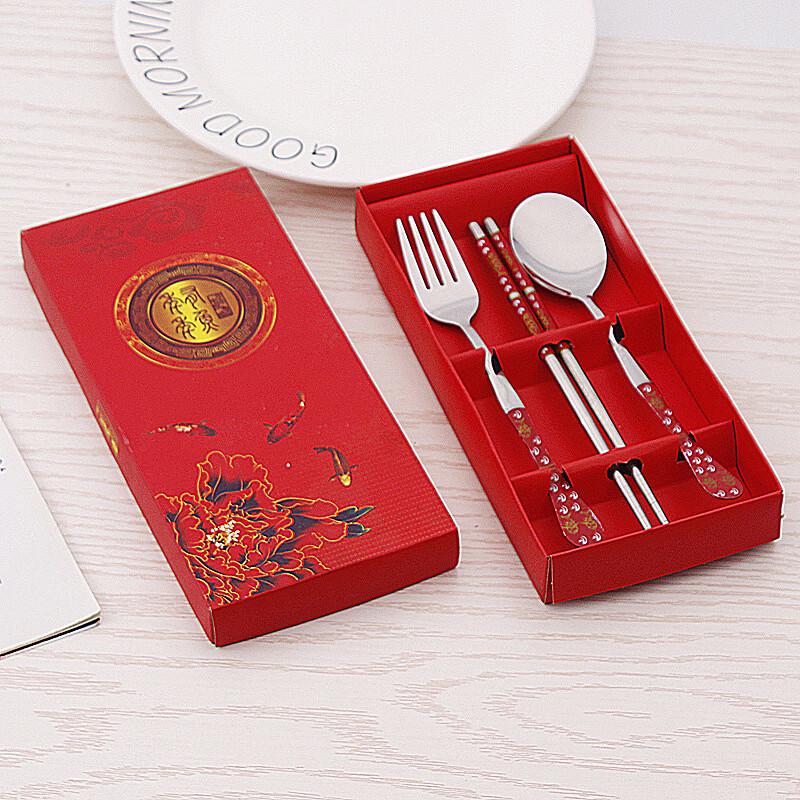 Ruhan X5 Blue & White Porcelain Stainless Steel Portable 3-Piece Cutlery Set