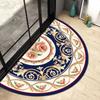 Half Circular Floor Mat Bathroom Non Slip Carpet Household Door Mat Dirt Resistant Foot Mat