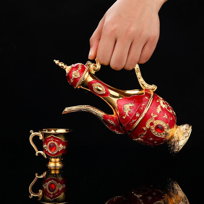 Retro Palace Wine Set, Home, Wedding, Holiday Supplies, Metal Gift, Hip Flask Set Ornaments, Christmas Gift, European Style