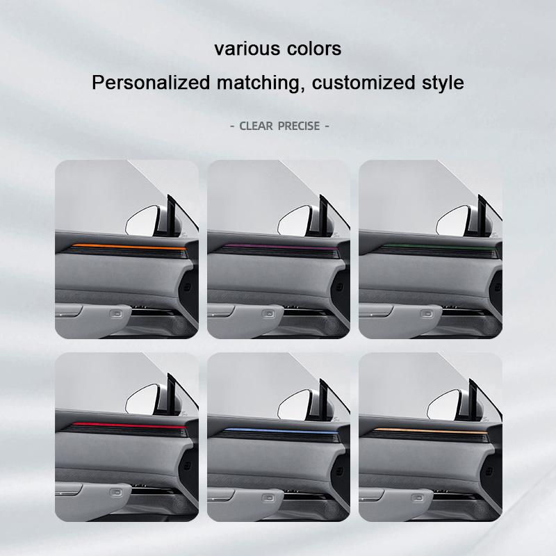 For Zeekr 7X 2024 2025 Super Suede Overlay On The Car Inner Door Panel Trim Strip Decorative Stickers Interior Accessories