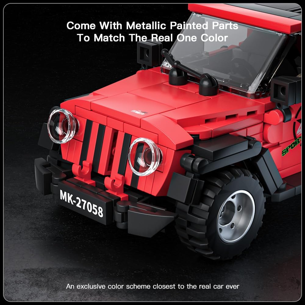 MOULD KING Véhicule tout-terrain Pickup 27056/27057/27058/27059, ensemble de construction, modèle de voiture à collectionner, bloc de voiture, cadeau pour enfants de 8 ans et plus