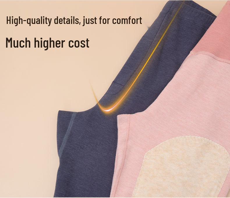 Men's and Women's High Waist Winter Velvet Lined Pants: Thickened Knee Pads, Warm Cotton Wool Base Layer, Autumn Thread, Silk Touch.