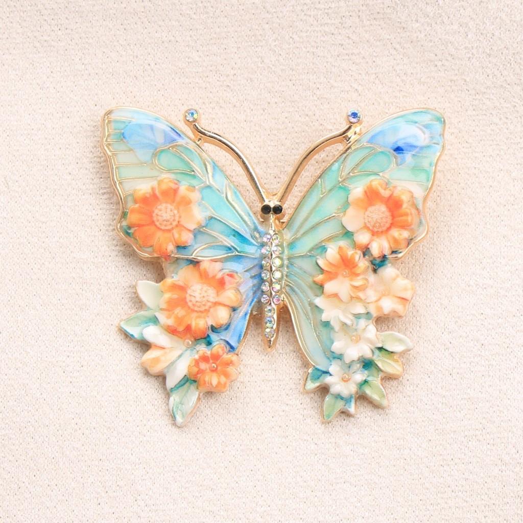 Butterfly Brooch Jewelry With Colorful Rhinestones For Elegant Women