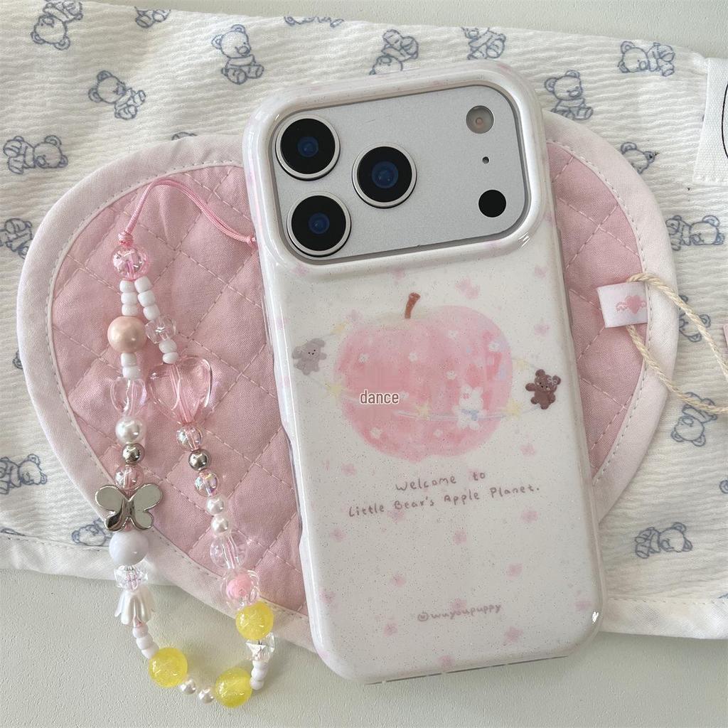 Cartoon Apple Bear iPhone 14/13 ProMax Anti-Fall Full Coverage Case