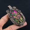 Multi Copper Spiny Oyster Pendant, Handmade Gemstone 999 Copper Wire Wrapped Pendant Antique Jewelry, For Gift Silver Jewelry