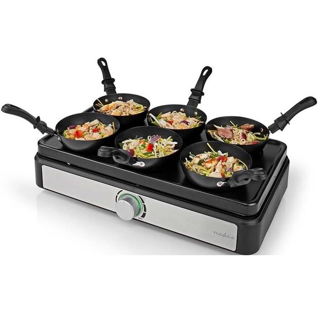 Раклетница Nedis FCRA310FBK6 Party-Wok-Set