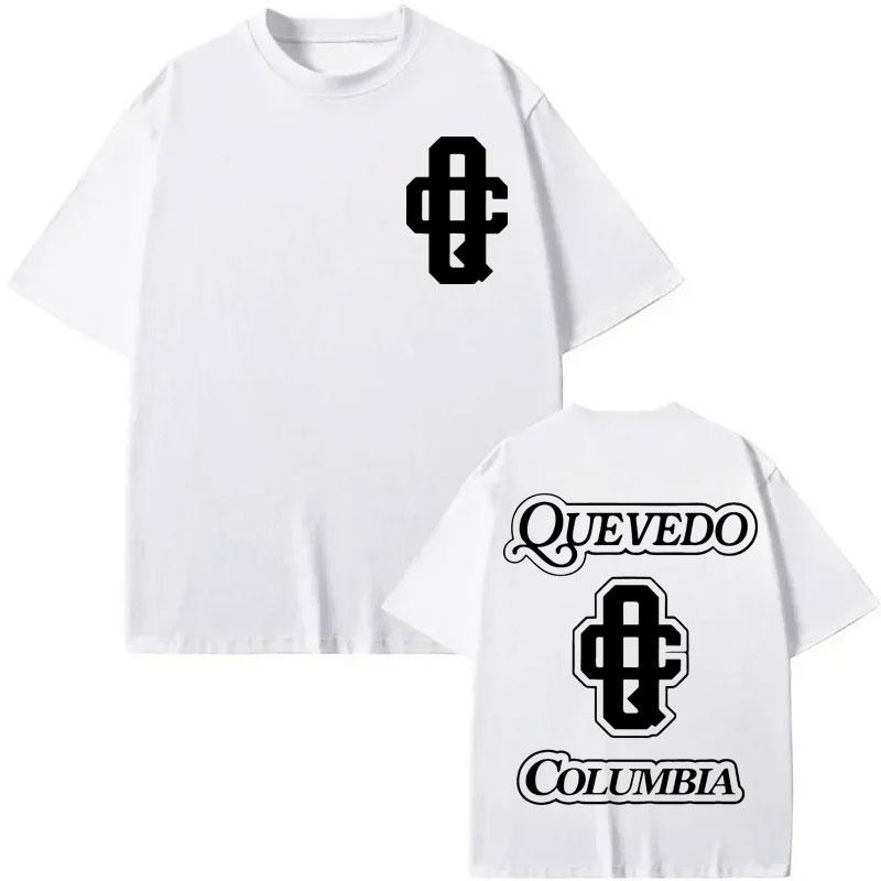 Rapper Quevedo Columbia Double Sided Print T Shirt Oversized Hip Hop Short Sleeve T-shirt Men Women Casual Fashion Loose T-shirt