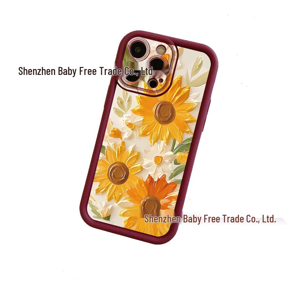Sunflower Oil Painting Case for Apple iPhone 17 Pro Max: Yellow Flower Design