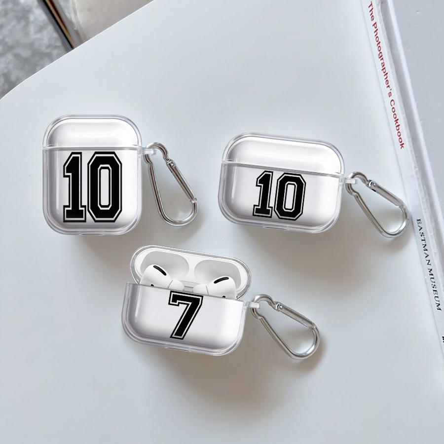 Lucky Numbers 10 7 Clear Earphone Cases Cover Case For Airpods 4 Pro3 2 Pro 1 Pro2 3