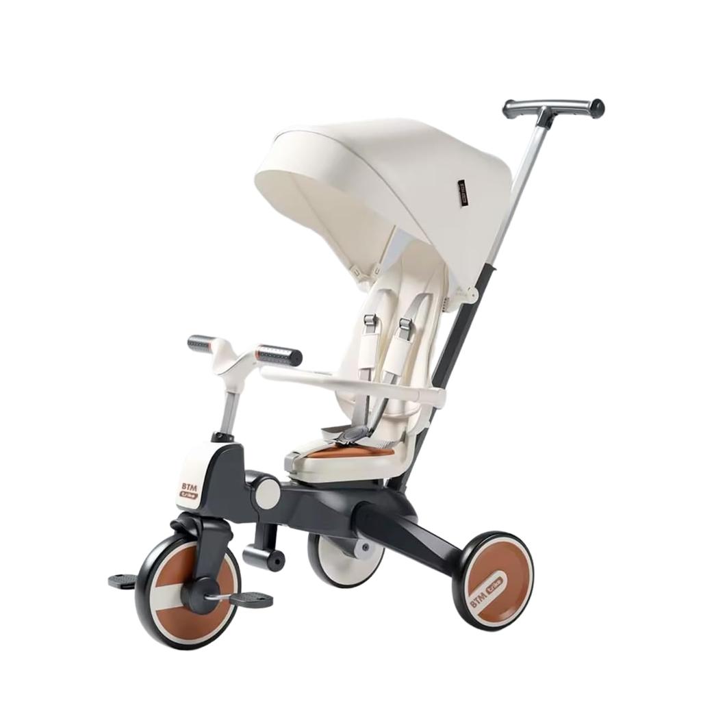 SOFTSEA Tricycle for Children with Push Folding Safety Ages 1 To Ultra Easy To Riding Tricycle Seat Saddle Rotating X Bar, Bar, Bike, 5, Compact,