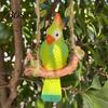 Parrot Ornament Resin Swing Figurine, Outdoor Hanging Animal Sculpture, Tropical Decorative Figurine Bird Statue for Patio, Lawn, Garden, Balcony