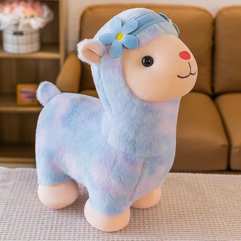 35-45cm Kawaii Fantastisches Regenbogen Buntes Plüsch Alpaka Stofftiere Puppe Dekoration Geburtstagsgeschenke Weiches Kissen Kindergeschenk 35cm
