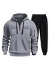 Men's Multi-Pocket Zipper Hoodie Set - Autumn/Winter Trendy Casual Pullover