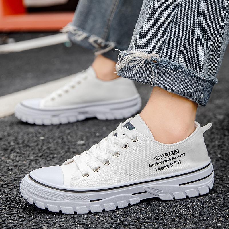 Autumn New Lightweight Breathable Low-top Board Shoes Fashionable Canvas Shoes Trendy Casual Men's Shoes