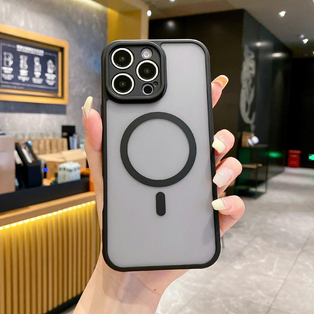 For iPhone 16 Pro Max Case Compatible with MagSafe TPU+PC Skin Touch Matte Phone Cover