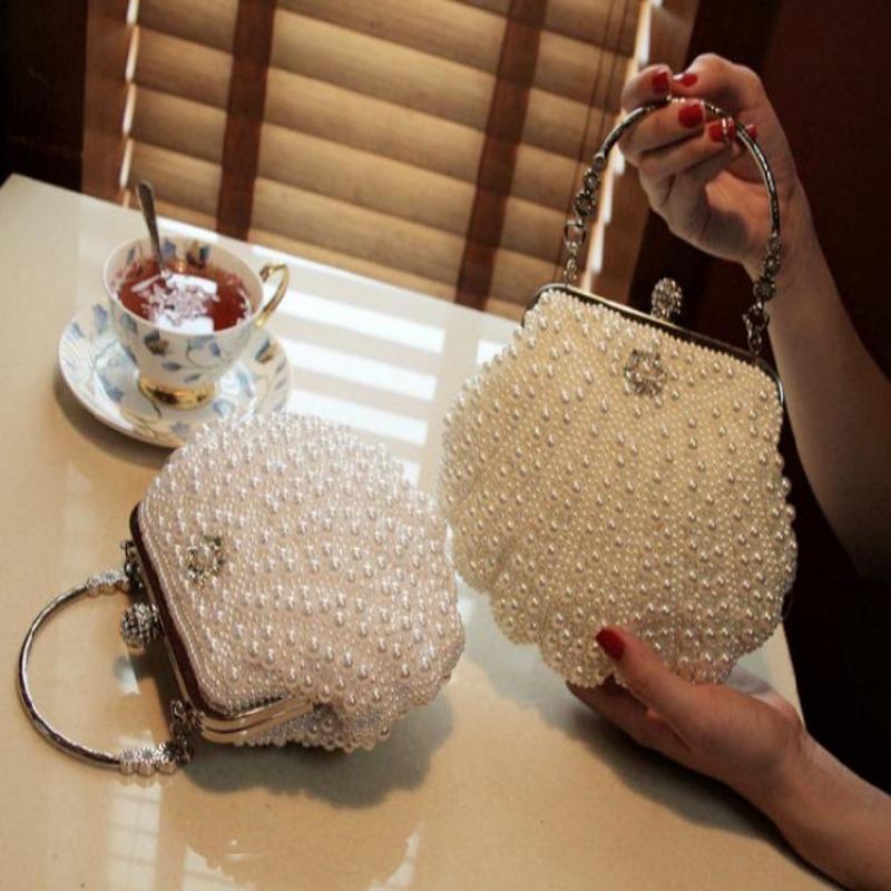 Borsa con perle di conchiglia da celebrità borsa da sposa borsa da sera borsa a tracolla obliqua borsa da banchetto pochette borsa da sera