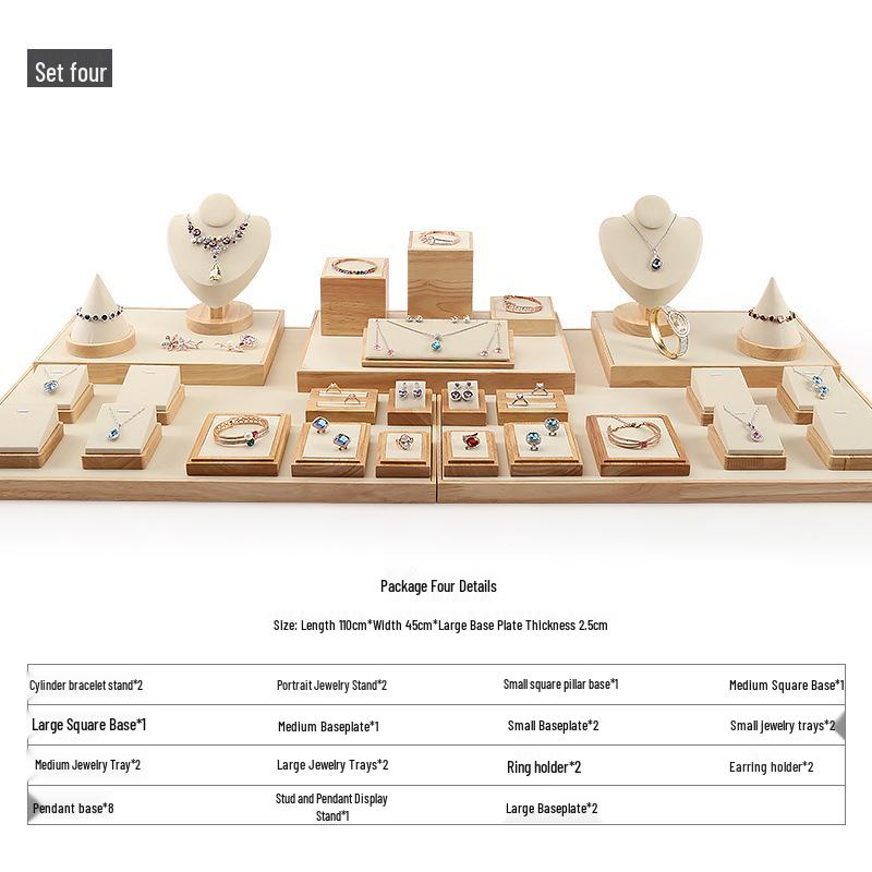 

Digu Подставка для украшений из массива дерева для колец, ожерелий, серег и подвесок