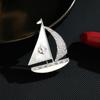 Fashion Autumn and Winter Clothing Mother Shell Zircon Inlaid High-end Pins Smooth Sailing Design Sailing Brooch