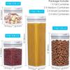 Airtight Food Storage Containers, 7 Pieces BPA Free Plastic Cereal Containers with Easy Lock Lids, Include 24 Labels