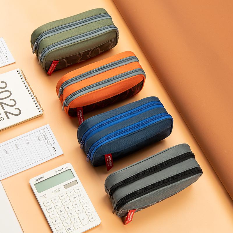 Camouflage Double-Layer Pencil Case for Junior High Students