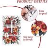 Rub On Transfer Stickers, 3 PCS Vintage Flowers Gothic Cross Waterproof UV Stickers Crafts Decals for Furniture Drawer Dresser Home Decorations