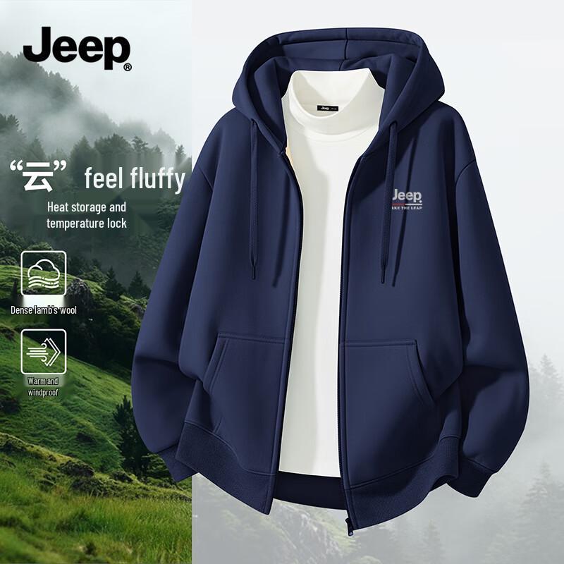 JEEP Men s Hooded Lamb Velvet Warm Jacket 2XL