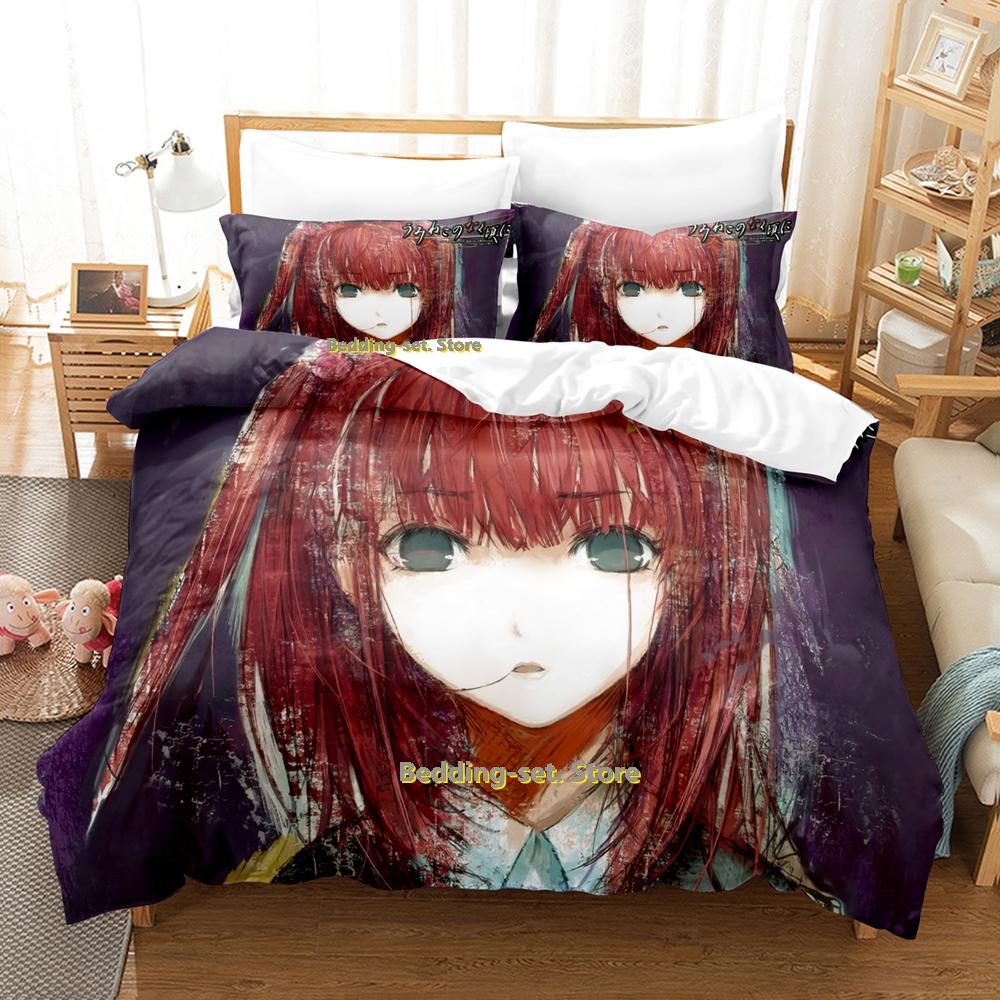 2024 Umineko When They Cry Bettwäscheset Einzelbett Twin Full Queen King Size Bettwäscheset Schlafzimmer für Erwachsene und Kinder Bettbezug-Set Anime Bettlaken