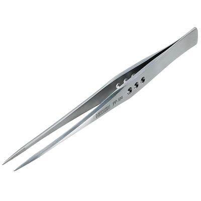 HOZAN Tweezers, Thick Finish, 2.5mm Plate Thickness, 150mm Total Length, 10mm Opening Width, 0.5mm Tip Width, Straight, Long Type, PP-104