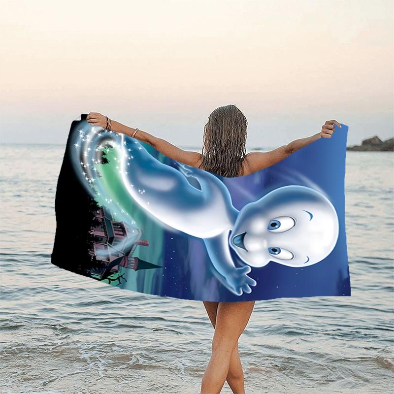 1pc Casper2 Beach Towel, Beach and Seaside Swimming Pool Equipment, Fashion Pattern, Rectangular, Travel Essentials