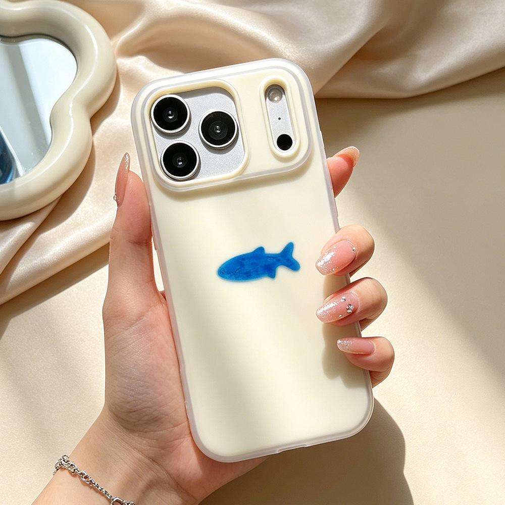 Blue fish is suitable for Huawei niche iPhone16/17pm apple case matte puraxmax phone case for girls