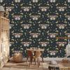 Rainbows and Butterflies Boho Wallpaper, Turquoise and Graphite, for Living Room and Bedroom, 50x1000