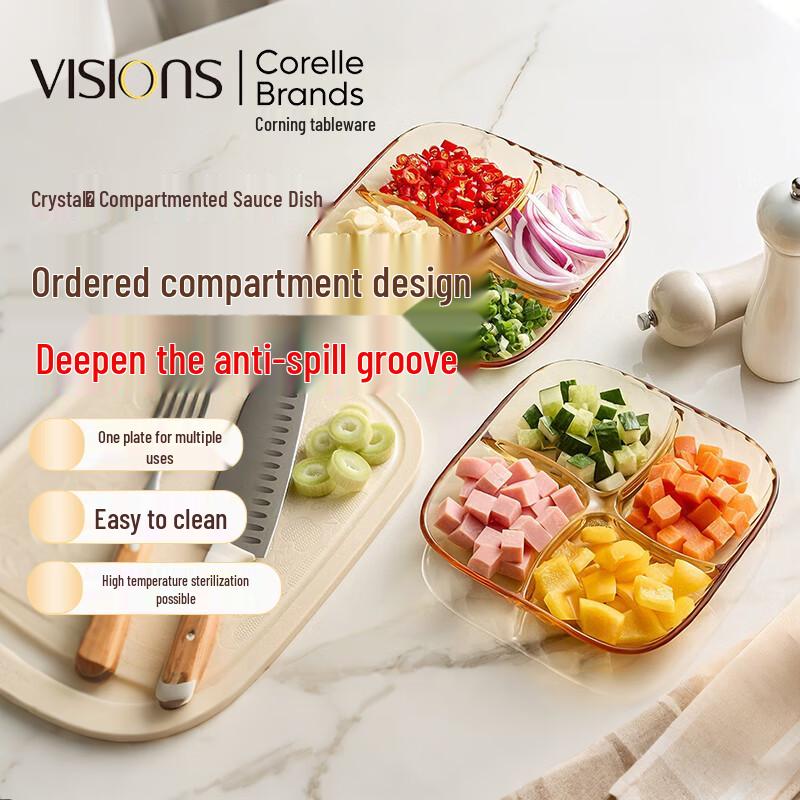 Corning VISIONS Divided Glass Serving Plate