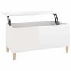 819582 vidaXL Table basse Blanc brillant 90x44,5x45 cm Bois d'ingénierie