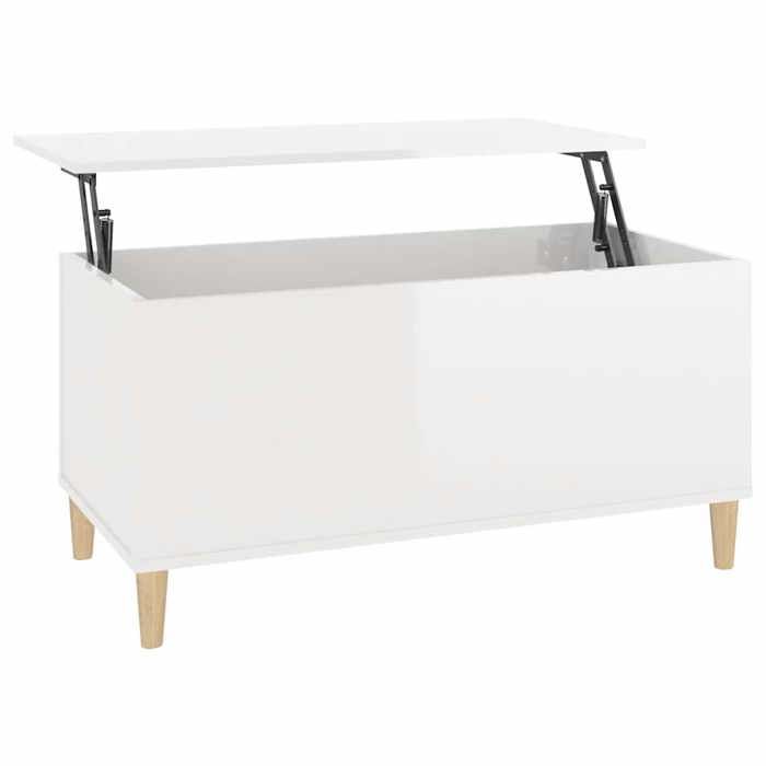 819582 vidaXL Coffee Table High Gloss White 90x44.5x45 Cm Engineered Wood