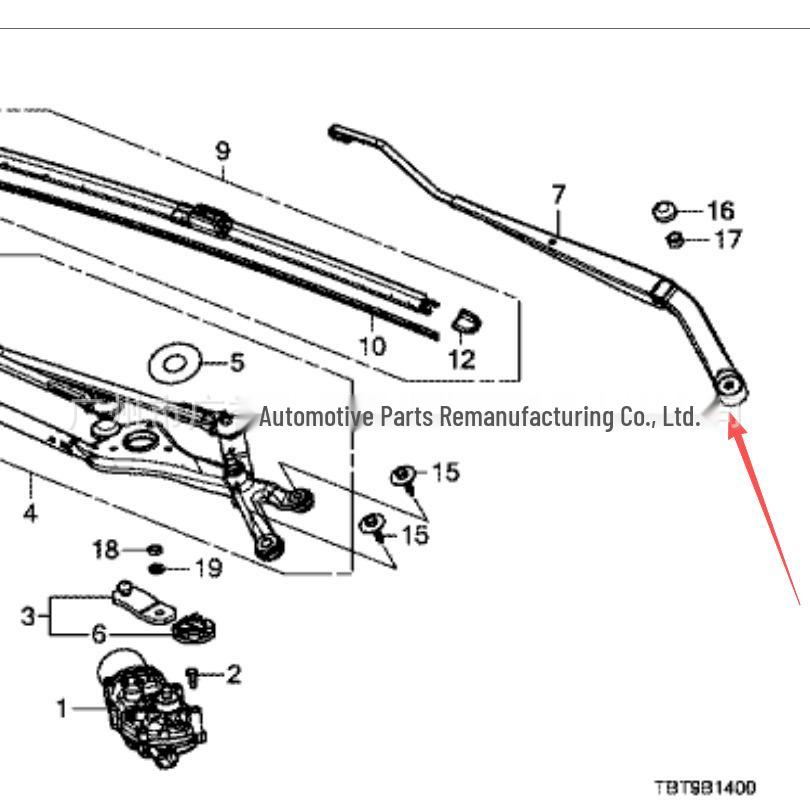 76600-TBT-H01 Short Left Wiper Arm for Lingpai Xiangyu
