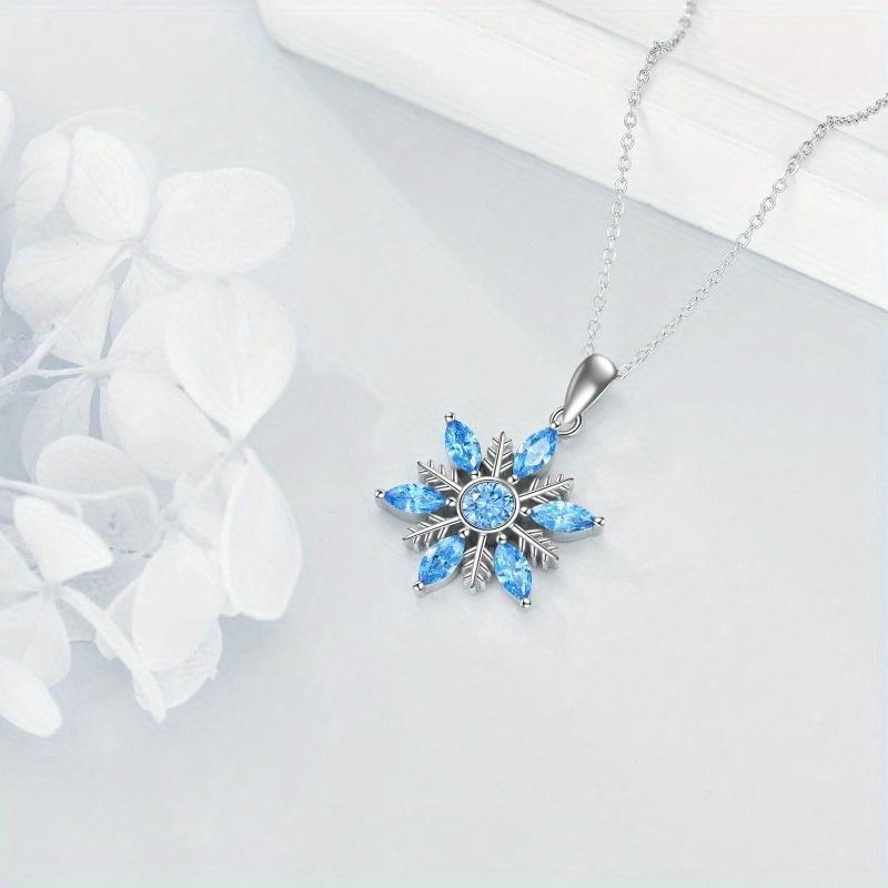 Creative Shiny Snowflake Pendant Necklace, Exquisite Pendant Necklace For Men