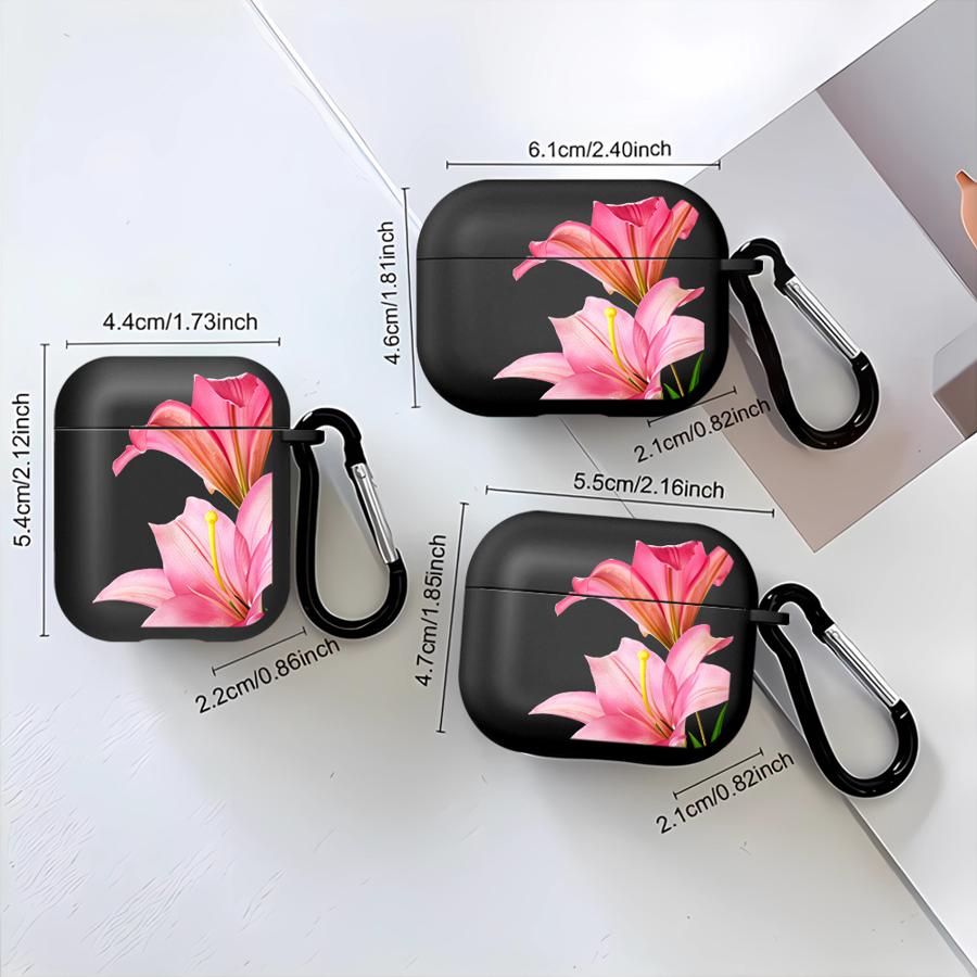 Case For Airpods 3 1 4 Pro2 2 Pro3 Pro Earphone Cases Cover Cherry Flower Print Clear Cool