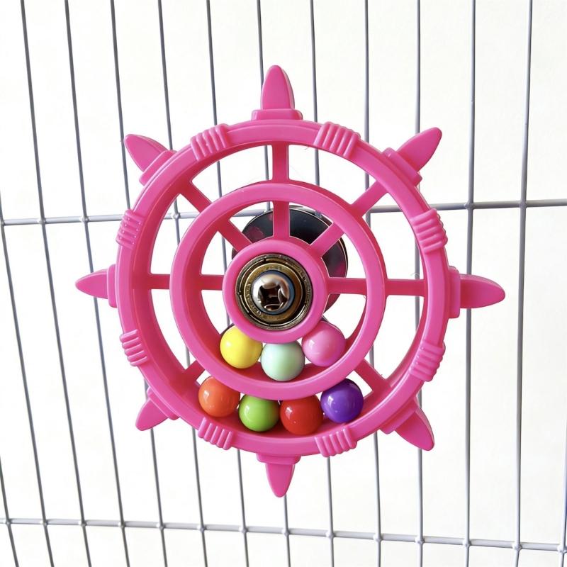 Birds Steering Wheel Engaging Birds Plaything Colorful Rotating Bead Wheel To Keep Birds Active And Happy