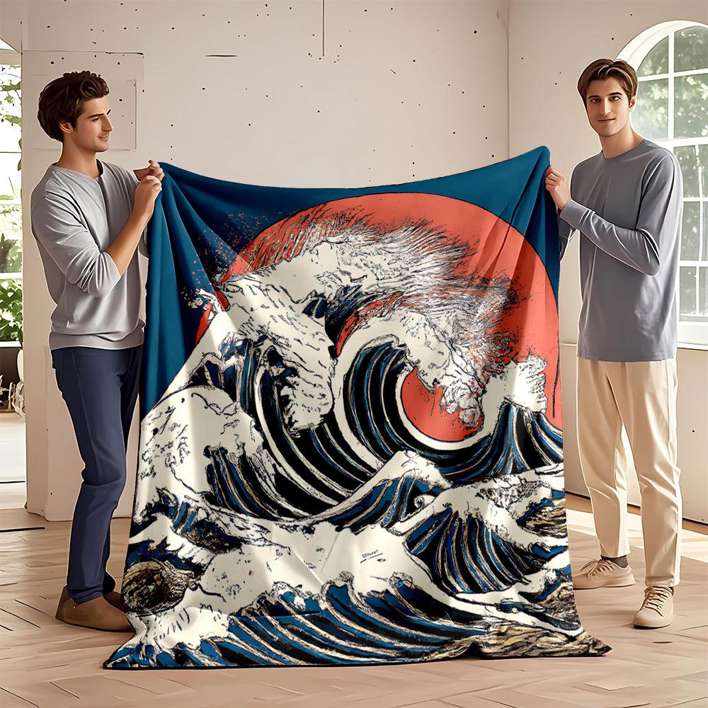 Crashing Waves Art Print Blanket print blanket soft and cozy perfect for the living room bed sofa or a nap,gift
