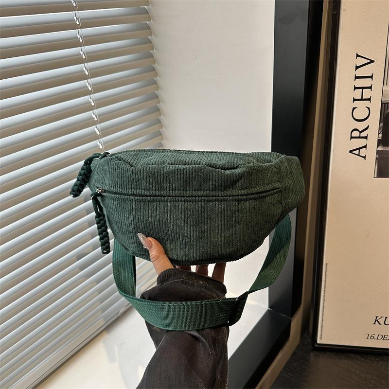 Halbmond-Taillentaschen Korduroy Lauf-Gürteltaschen Große Kapazität Neue Mode Damen Brusttasche Umhängetasche