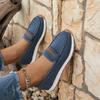 New Women's Soft Leather Retro Single-layer Shoes Loafers  Platform Comfortable Flat Shoes Plus